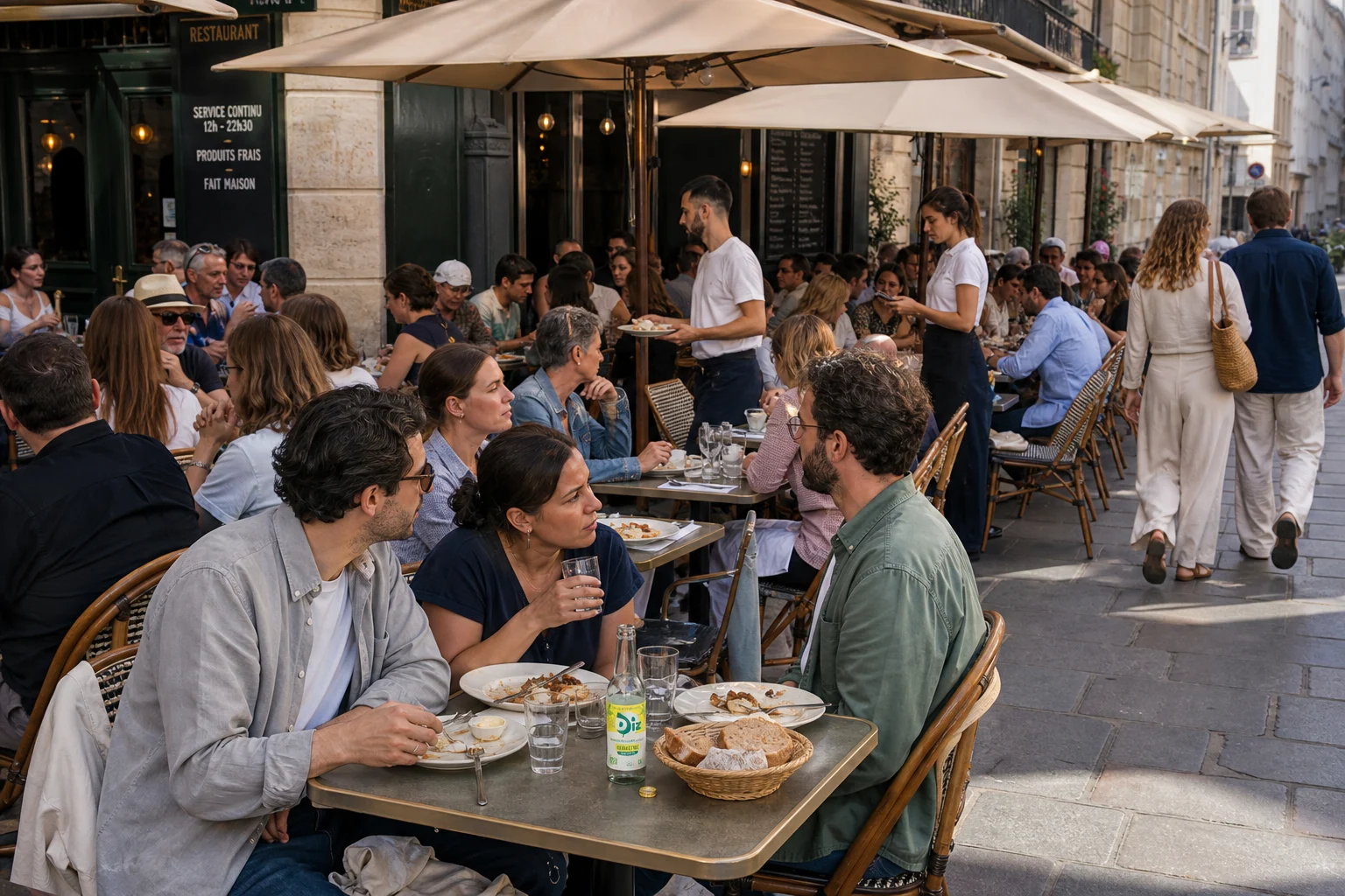 DIZ Verveine sur une table de restaurant en terrasse