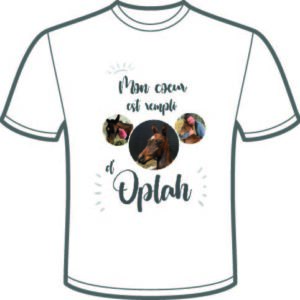 OPLAH avec Ben -Tee-Shirt Blanc Unisexe Col Rond Coton Bio